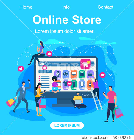 Online Store Square Banner with Copy Space. Online Store Square Banner with Copy Space. 50289256