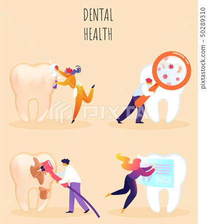 Vector Illustration Inscription Dental Health. 50289310