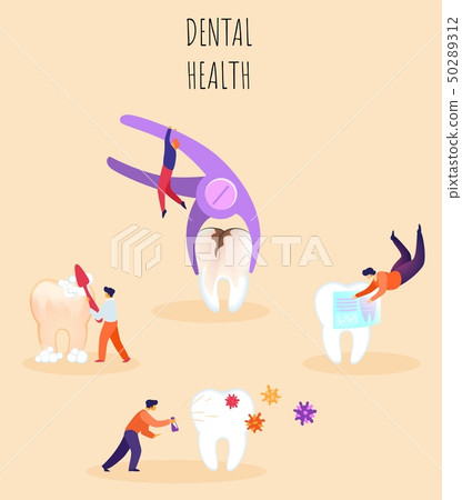 Dental Health Vector Illustration, Lettering. 50289312