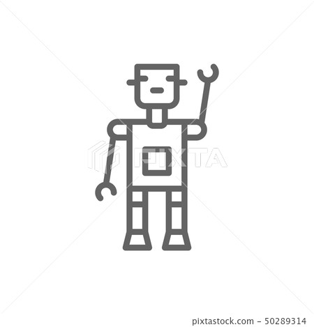 Robot, bot, chatbot, artificial intelligence line icon. 50289314
