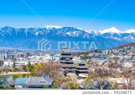 Matsumoto Castle and city area seen from Matsumoto City Office observation deck [Nagano Prefecture] 50289671