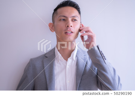 Office man meeting male 1 person casual male 20s 30s business indoor management telephone Office man meeting male 1 person casual male 20s 30s business indoor management telephone 50290190
