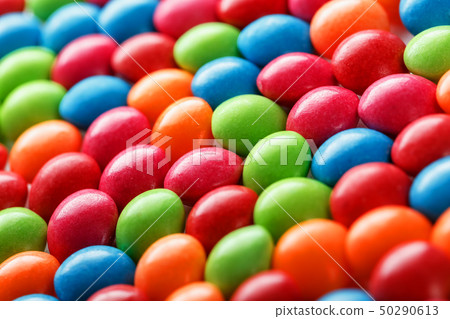Rainbow colors of multicolored candies close-up, Rainbow colors of multicolored candies close-up, 50290613
