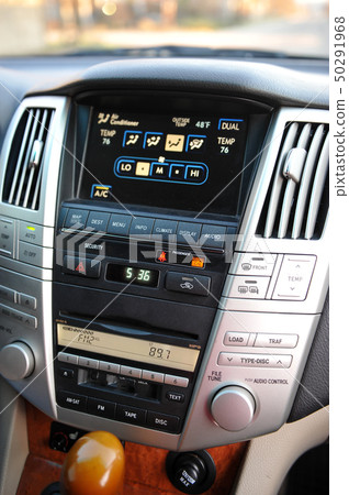 controls near the steering wheel in a modern car 50291968