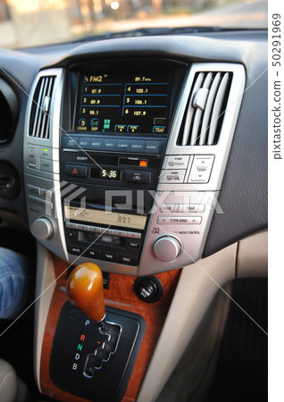 controls near the steering wheel in a modern car 50291969
