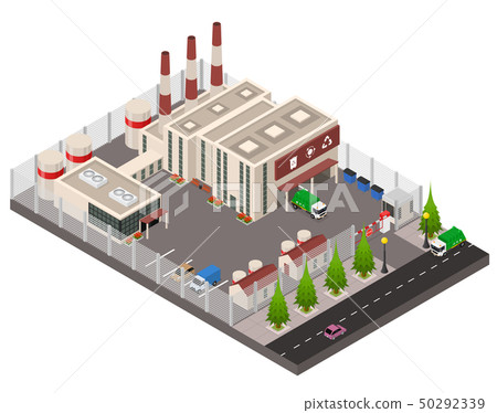 Recycling Plant Concept 3d Isometric View. Vector 50292339
