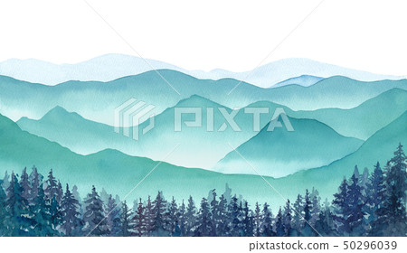 Background Of Misty Mountains View Stock Illustration