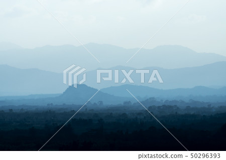 Landscape the layer of soft silhouette mountain 50296393