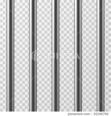 Realistic metal prison bars. Jailhouse grid isolated vector illustration Realistic metal prison bars. Jailhouse grid isolated vector illustration 50296768
