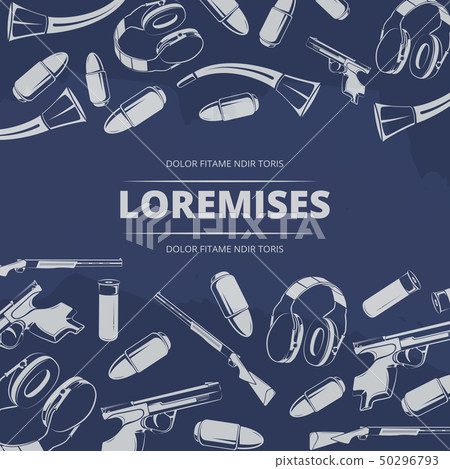 Hunting objects background design Hunting objects background design 50296793