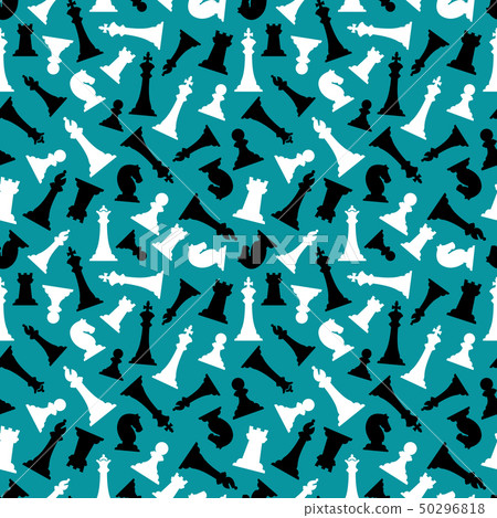 Chess pieces seamless pattern design - Stock Illustration [50296818 ...