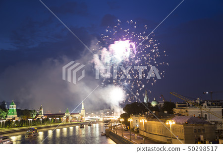Fireworks over the Kremlin, Moscow, Russia 50298517