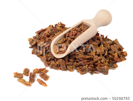 Propolis granules in a wooden shovel are isolated Propolis granules in a wooden shovel are isolated 50298785