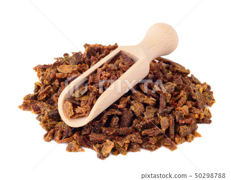 Propolis granules in a wooden shovel are isolated Propolis granules in a wooden shovel are isolated 50298788