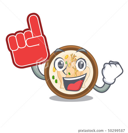 Foam finger samgyetang in a the cartoon plate Foam finger samgyetang in a the cartoon plate 50299587