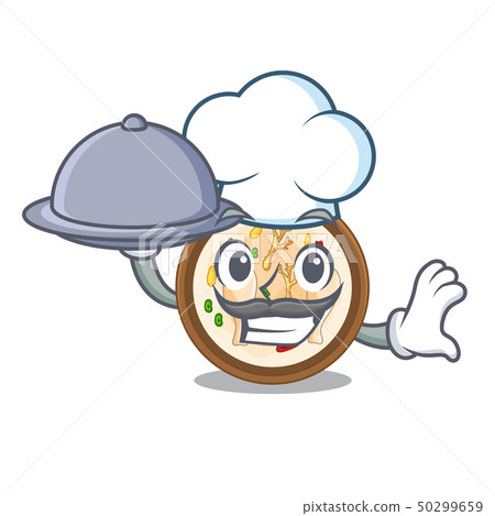 Chef with food samgyetang in the a character shape Chef with food samgyetang in the a character shape 50299659
