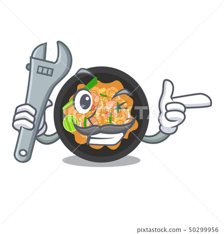 Mechanic pat thai on the mascot plate Mechanic pat thai on the mascot plate 50299956