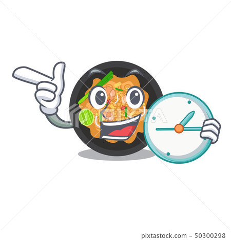 With clock pat thai served in character bowl With clock pat thai served in character bowl 50300298