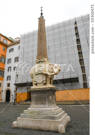 羅馬（意大利）古代遺址密涅瓦（密涅瓦方尖碑）的小雞 50300475