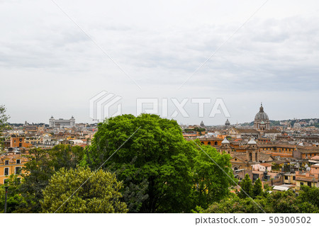 Roofs of Rome overlooking Pincho Hill Vittorio Emanuele II Monument to Rome, Italy Roofs of Rome overlooking Pincho Hill Vittorio Emanuele II Monument to Rome, Italy 50300502