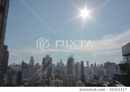 Thailand bangkok hot summer building urban building intense sun backlit office 50301317