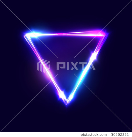 Triangle Background Glowing Neon Sign With Stock