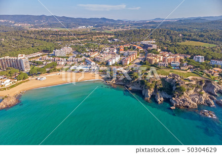 Drone picture over the Costa Brava coastal 50304629