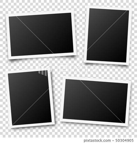 Photo card frame,film set. Retro vintage photograph with shadow. Digital snapshot image. Photography 50304905