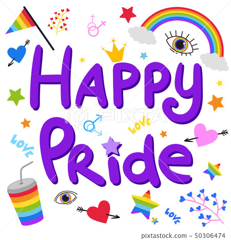 LGBT inscription. Conceptual poster. Rainbow. LGBT inscription. Conceptual poster. Rainbow. 50306474