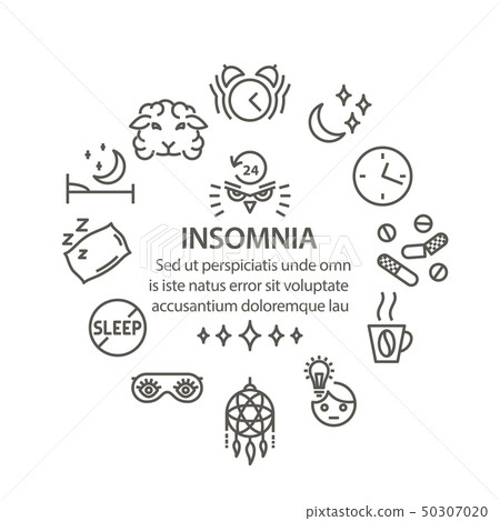 Insomnia line art banner Insomnia line art banner 50307020