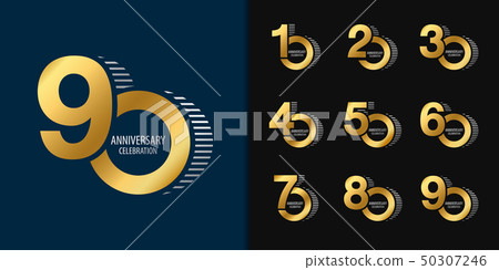 Set of anniversary logotype. Golden anniversary 50307246