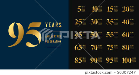 Set of anniversary logotype. Golden anniversary Set of anniversary logotype. Golden anniversary 50307247