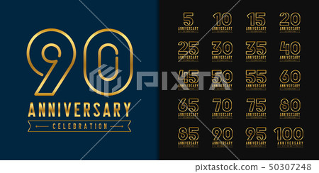 Set of anniversary logotype. Golden anniversary 50307248