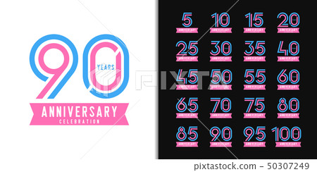 Set of anniversary logotype. Colorful anniversary 50307249