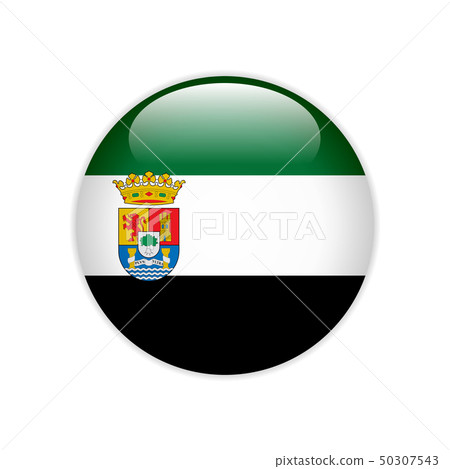 Flag Extremadura button Flag Extremadura button 50307543