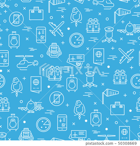 Aviation or airport seamless pattern design Aviation or airport seamless pattern design 50308669