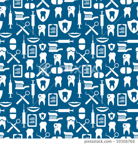 Dental service seamless pattern - stomatology texture 50308768