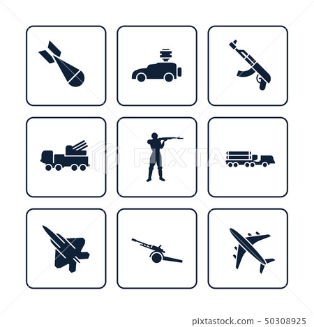 Terror or army icons set - military icons design 50308925