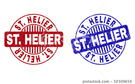 Grunge ST. HELIER Textured Round Watermarks 50309658