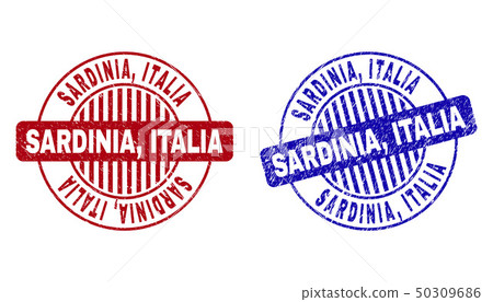 Grunge SARDINIA, ITALIA Textured Round Watermarks 50309686