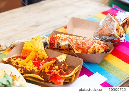 Set of mexican fast food 50309713