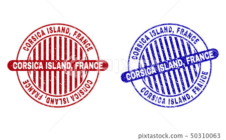 Grunge CORSICA ISLAND, FRANCE Scratched Round Stamp Seals 50310063