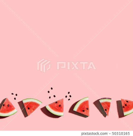 Sliced watermelons arranged 50310165
