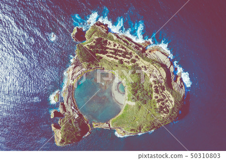 Aerial view of Islet of Vila Franca do Campo, Sao Aerial view of Islet of Vila Franca do Campo, Sao 50310803