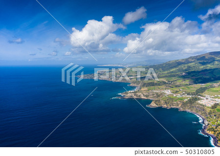 Aerial view of Atlantic coast at Vila Franca do 50310805