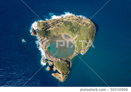 Aerial view of Islet of Vila Franca do Campo, Sao 50310806