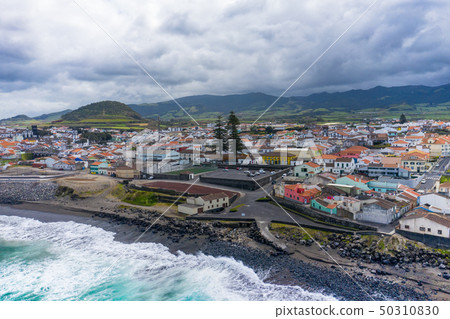 Aerial view of Atlantic coast at Ribeira Grande. Aerial view of Atlantic coast at Ribeira Grande. 50310830