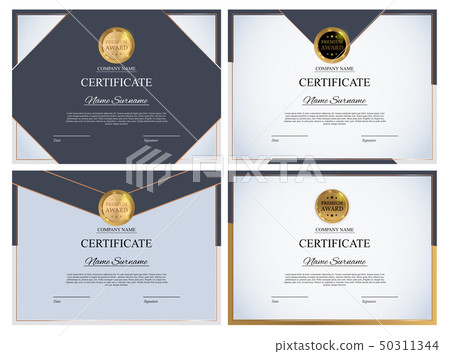 Certificate template Background Collection Set. Award diploma design blank. Vector Illustration 50311344