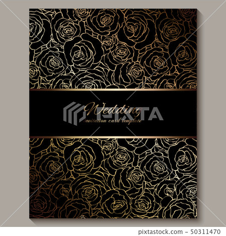 Luxury gold vintage wedding invitation, floral Luxury gold vintage wedding invitation, floral 50311470
