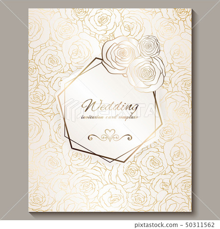 Luxury gold vintage wedding invitation, floral Luxury gold vintage wedding invitation, floral 50311562